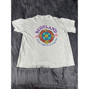 Scotland Celtic Myths & Legends Graphic T-Shirt Heather Gray Celtic Cross XL
